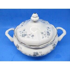 Johann Haviland Blue Garland Fine China Covered Handled Vegetable Serving Bowl